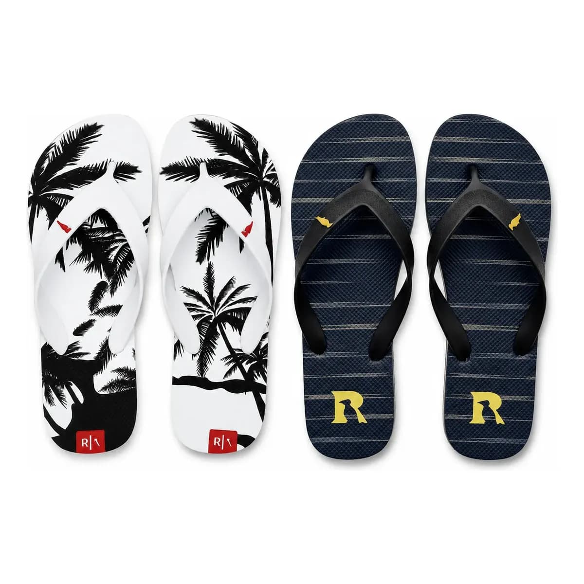 Kit 2 Pares Chinelo Masculino Reserva Confortável E Macio Coquiro E Preto Dourado 41/42