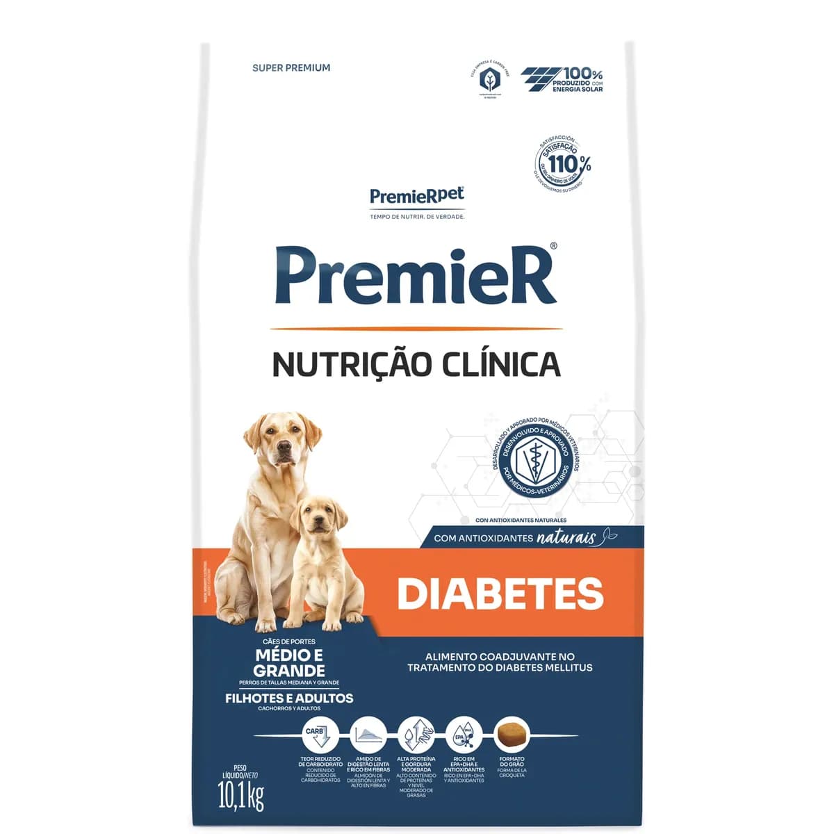 Ração Premier Diabetes Cães Raças Médio Grande 10kg Pet