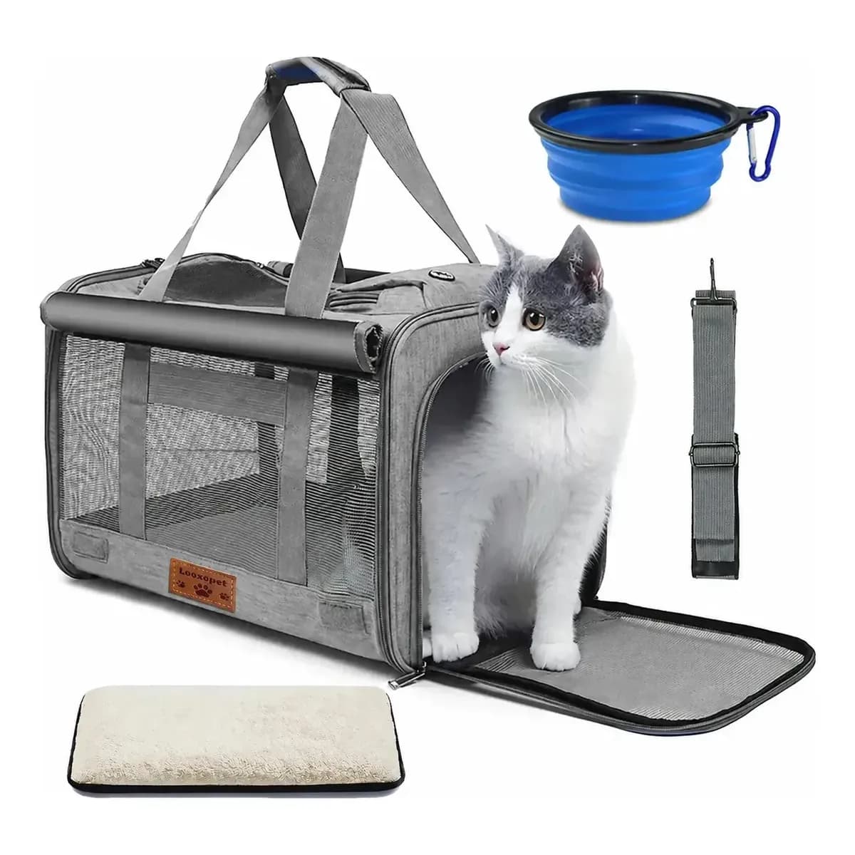 Bolsa De Transporte Para Animais De Estimação Bolsa De Transporte Pet Cinza