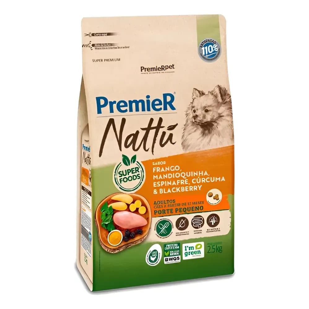 Nattu Mandioquinha - Racao Caes Porte Pequeno Adultos 2,5 Kg