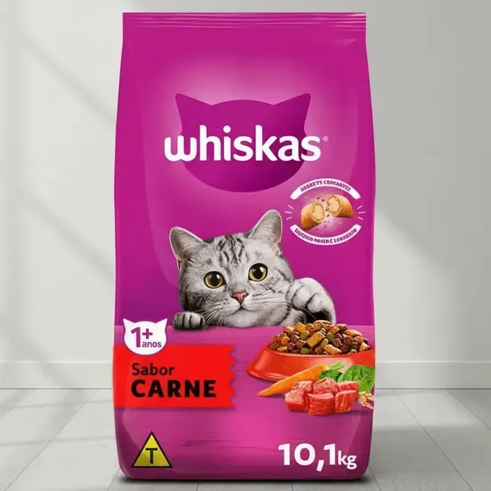 Ração Whiskas Carne Gatos Adultos 10.1kg