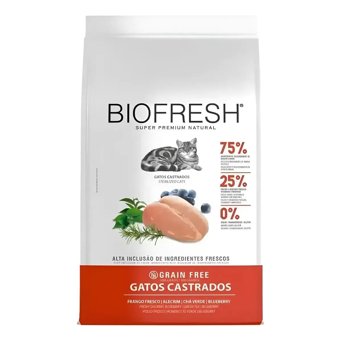 Biofresh Super Premium Natural ração para gatos castrados sabor frango 7.5kg