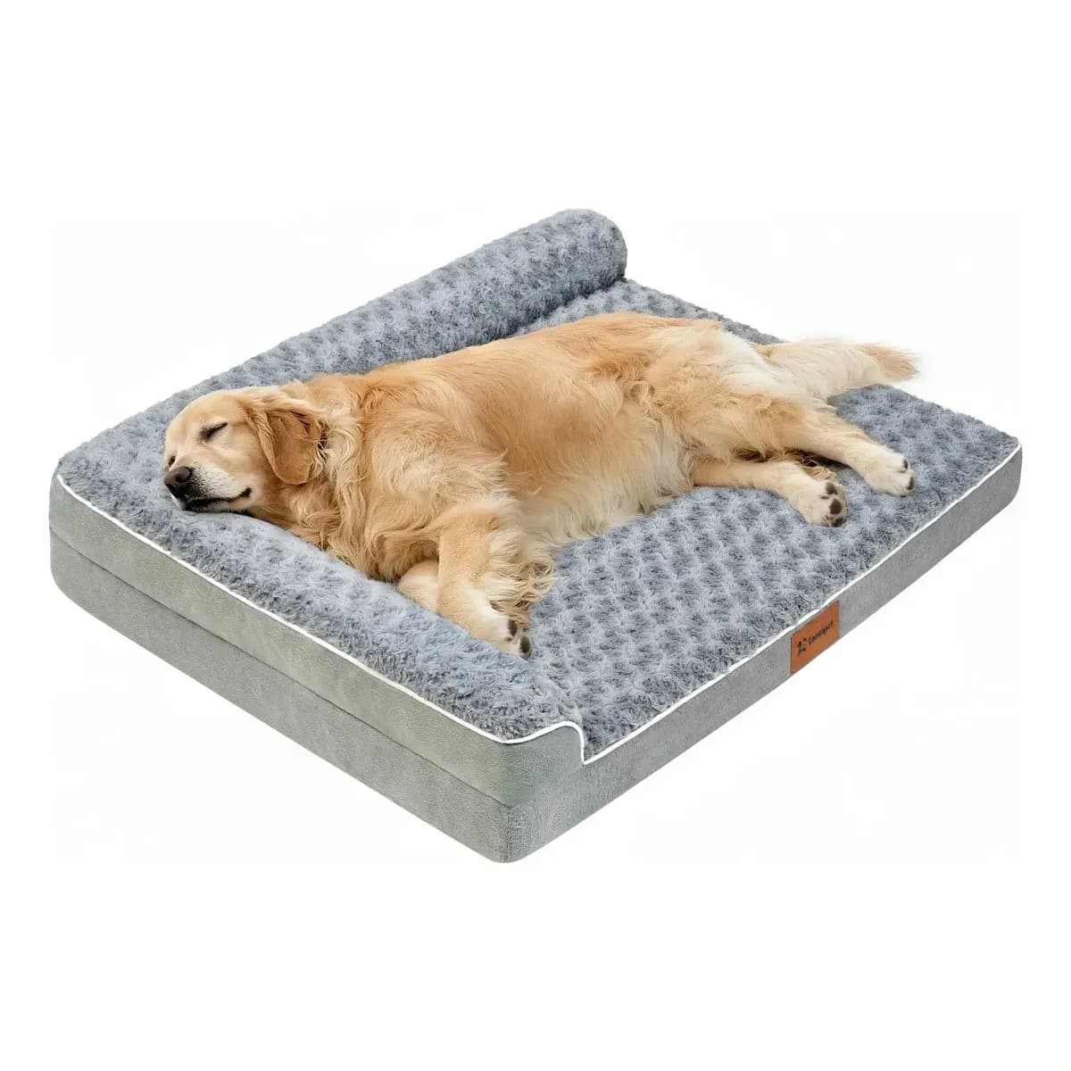 Cama Pet Grande Caminha Cachorros Suporte Cervical Espuma de Ortopédica C/capa Lavável Removível E Base Impermeável 91×68×16.5