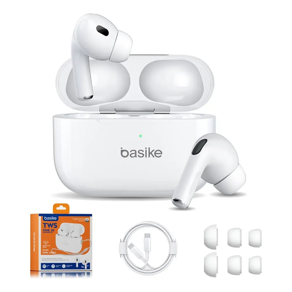 Basike Fone De Ouvido Sem Fio Bluetooth Para Bluetooth 5.3 Branco