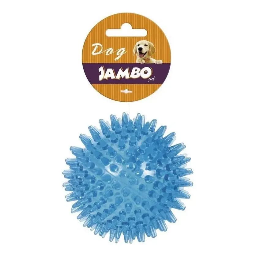Brinquedo Bola Interativa Espinho Para Cães Com Som 6cm Azul - Jambo Pet