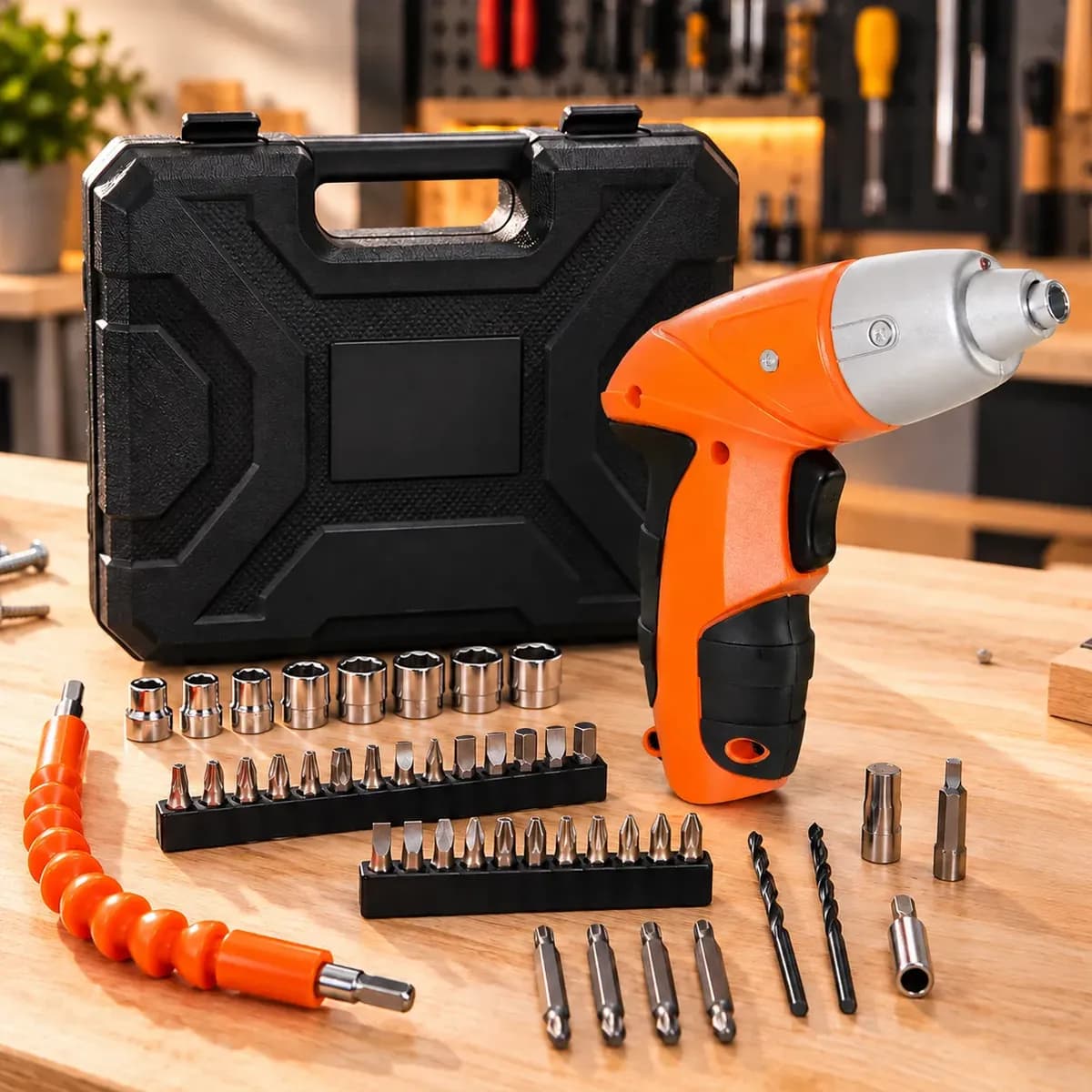 Parafusadeira Sem Fio 4,8v Kit 45 Peças Knakasaki Laranja 127/220v 50/60hz
