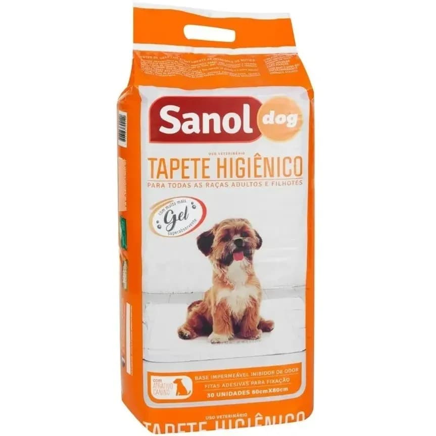 Tapete higiênico Sanol Dog 60x80cm 30 unidades
