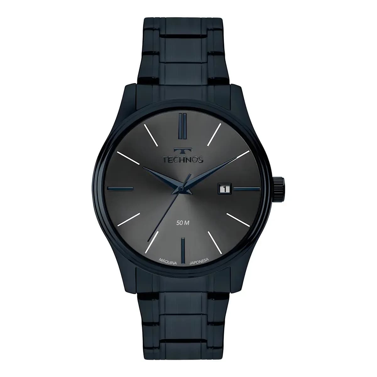 Relógio Technos Masculino Steel Azul - 2115ubt/1f Bisel Cinza