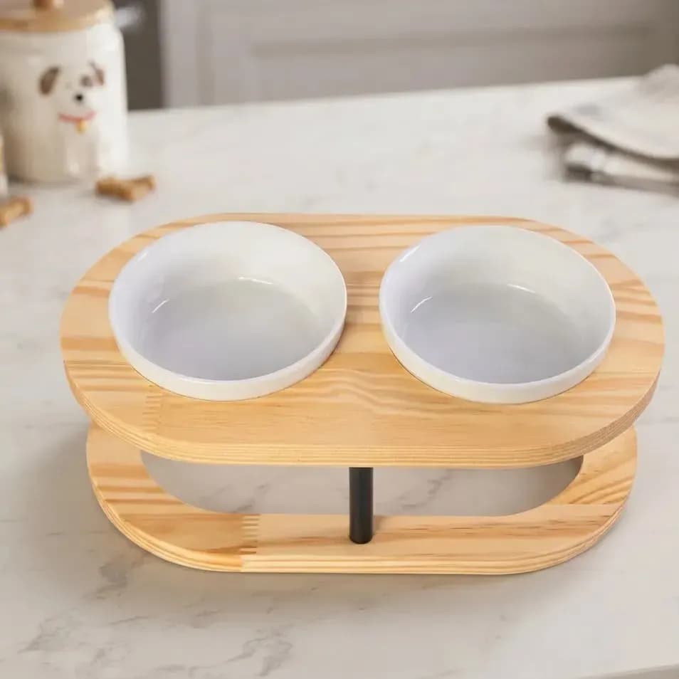 Comedouro Elevado Tom Duplo P Para Cães E Gatos - Mádela