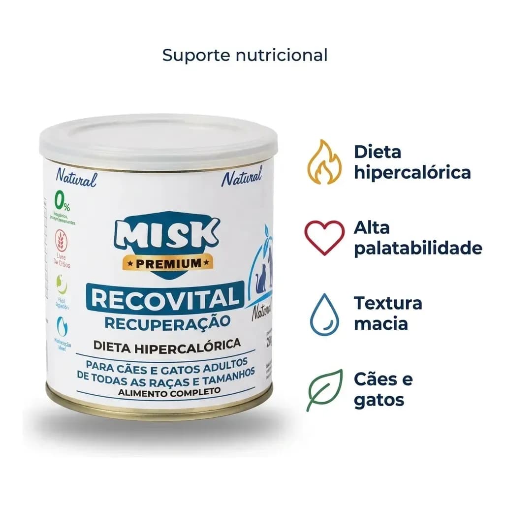 Ração Úmida Misk Recuperação Cães E Gatos Recover 280g