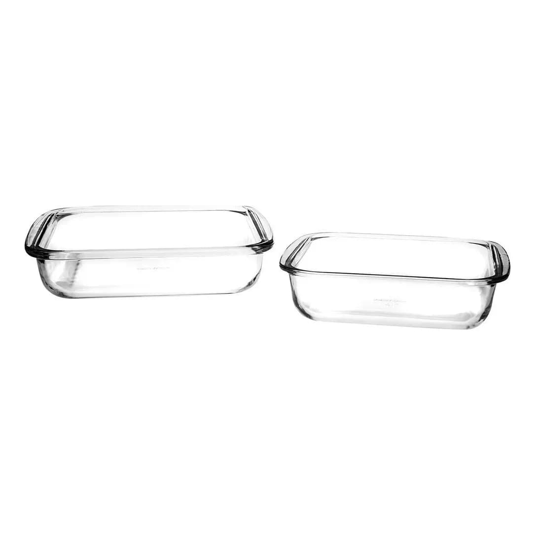 Assadeiras Quadradas Marinex 2 Peças Vidro Com Alça Transparente