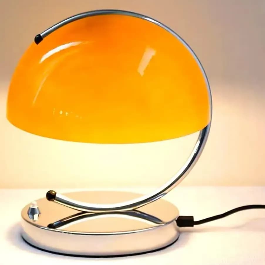 Abajur De Mesa Vintage Retrô Em Vidro, Luminária De Mesa