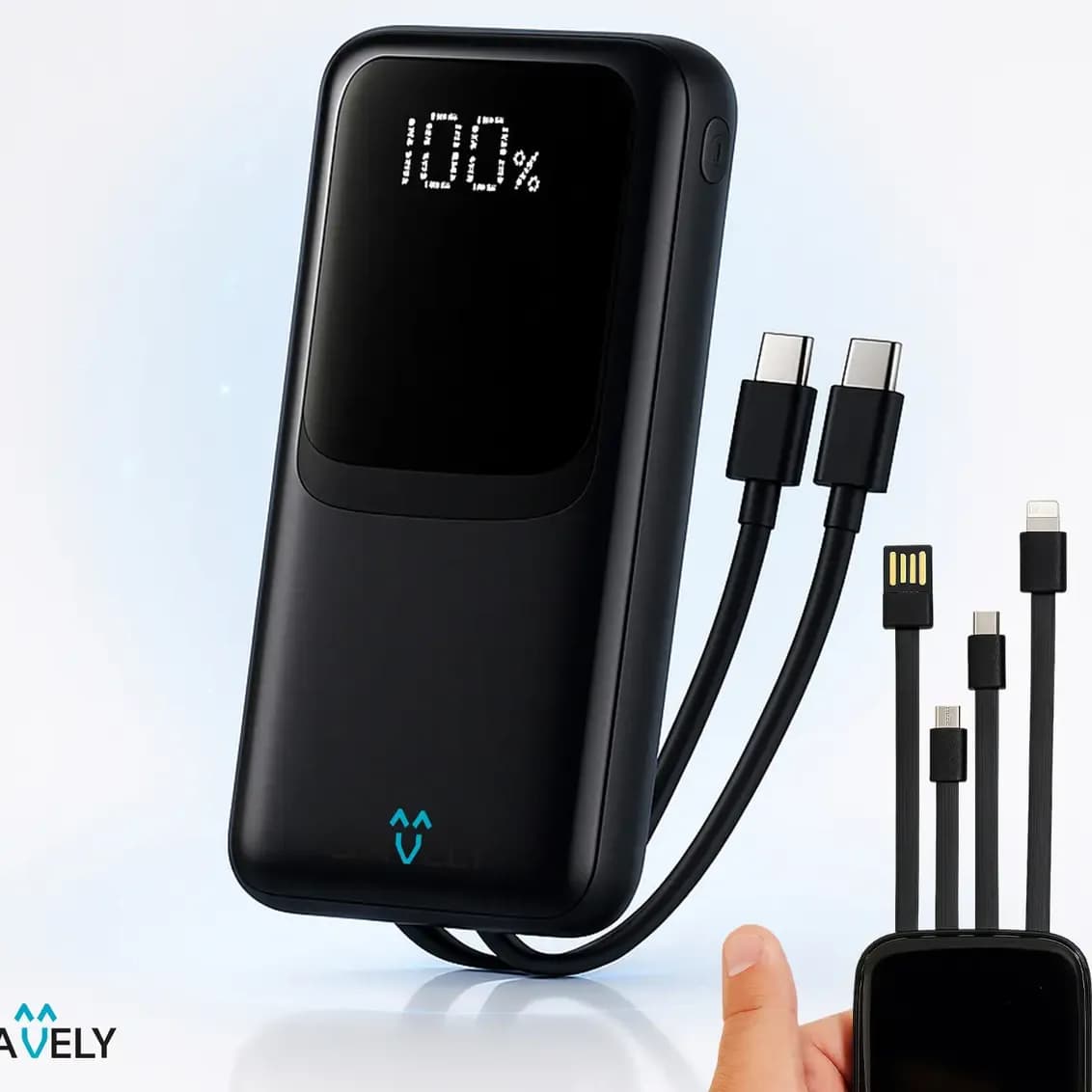 Power Bank 20.000mAh 22.5W Carga Rápida Com Display Digital Carregador Portátil Carga Rápida Premium Compatível Com Todos Os Celulares Iphone Android IOS apple xiaomi LG Samsung Motorola -Marca Davely