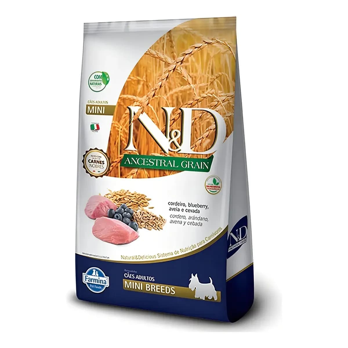 Ração N&d Ancestral Grain Cão Adulto Mini Cordeiro Blueberry 2,5kg