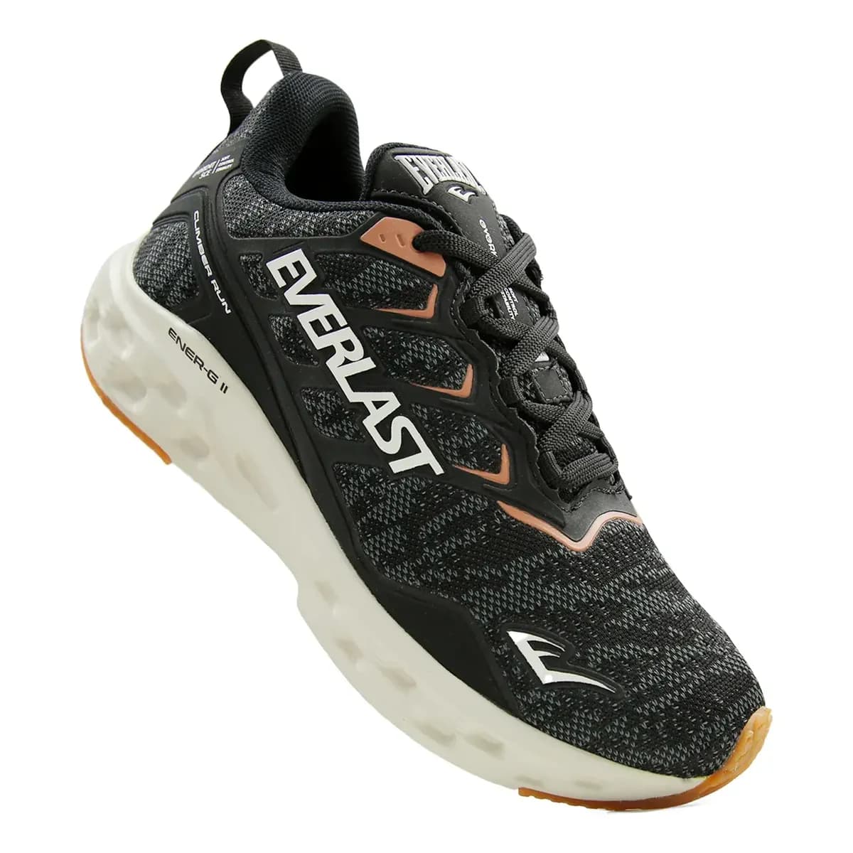Tênis Everlast Climber Run Academia Treino Fitness Unissex Preto/bege Liso 37
