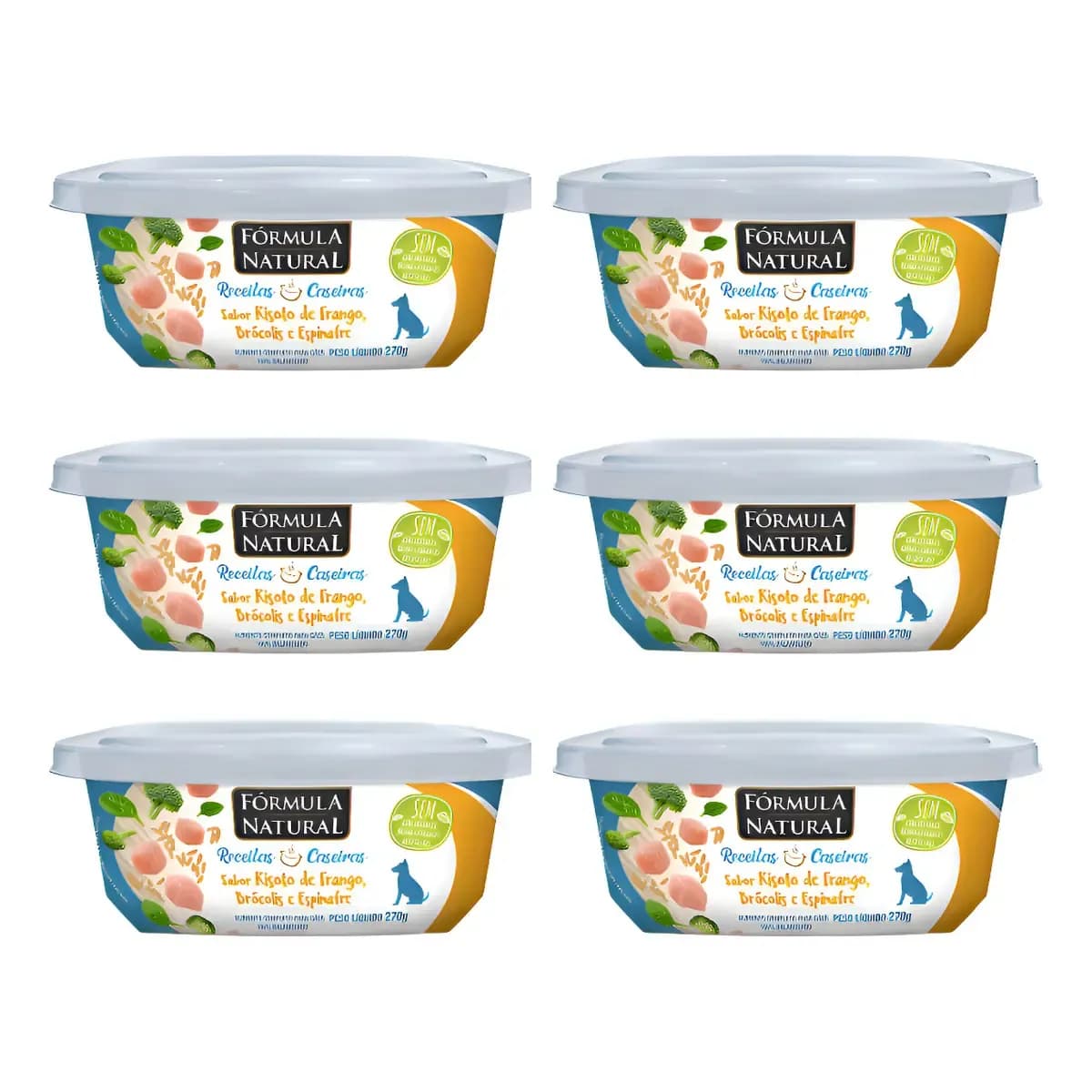 Ração Úmida Fórmula Natural Cão Adulto Risoto Frango 6x270g Comida Caseira