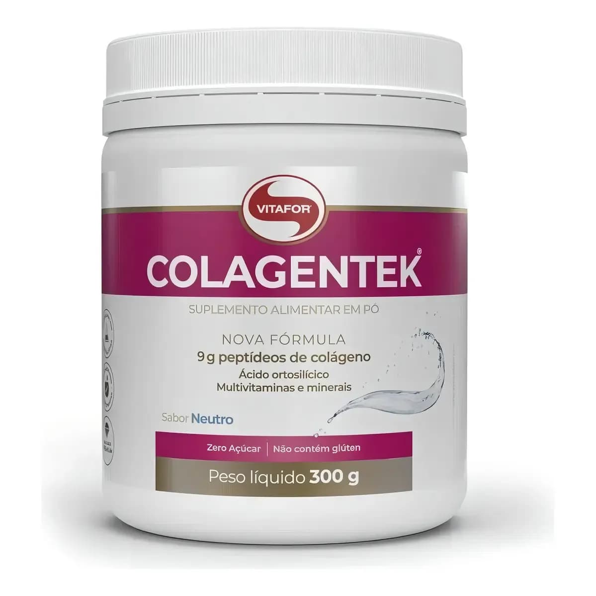 Colágeno Colagentek Neutro 300g Vitafor Sem Sabor