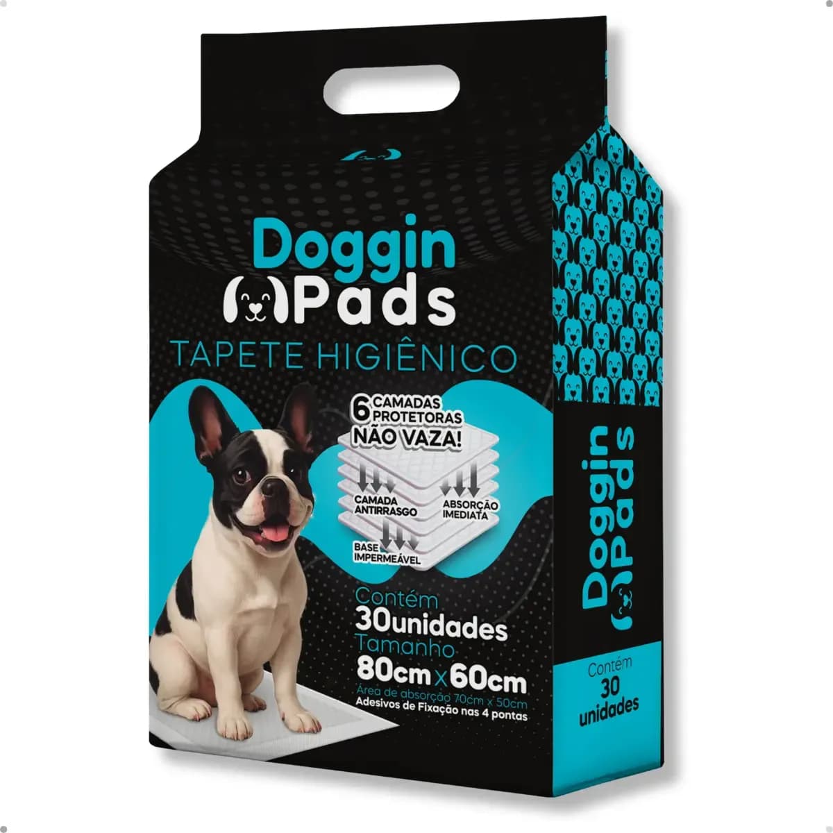 Tapete Higiênico 80x60 30 Unidades Cachorro Doggin Premium