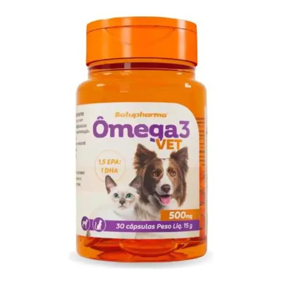 Omega 3 Vet 500mg Botupharma Ômega-3 para Cães e Gatos 30 Cápsulas