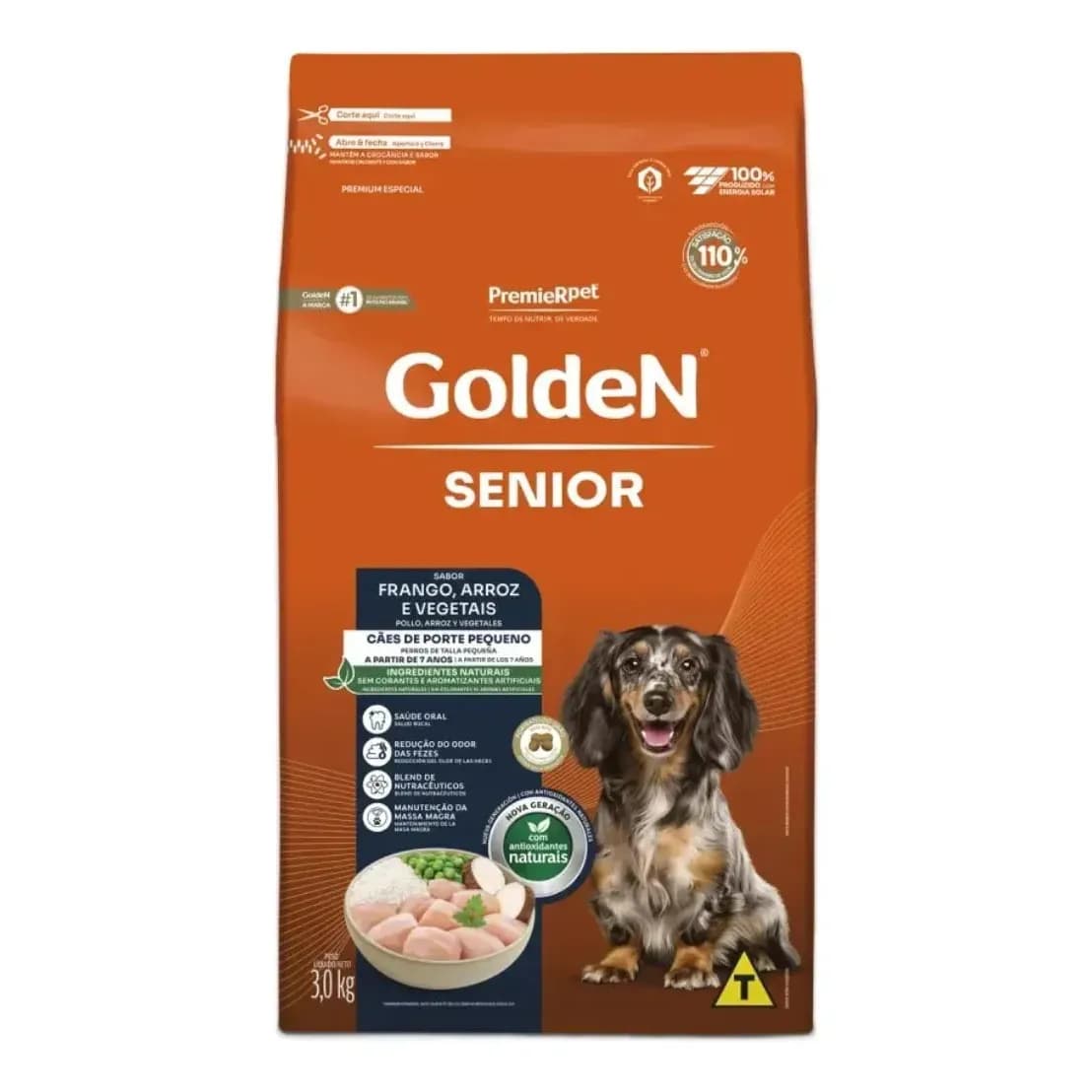 Ração Seca Golden Fórmula Senior Frango/Arroz Cães Pequenos 3kg