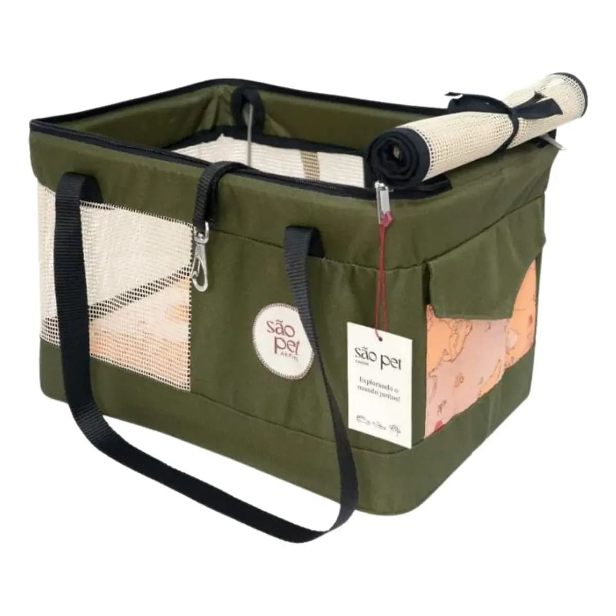 Bolsa Transporte Pet Aereo Gol São Pet 43 X32 X24cm Cão Gato Cor Verde