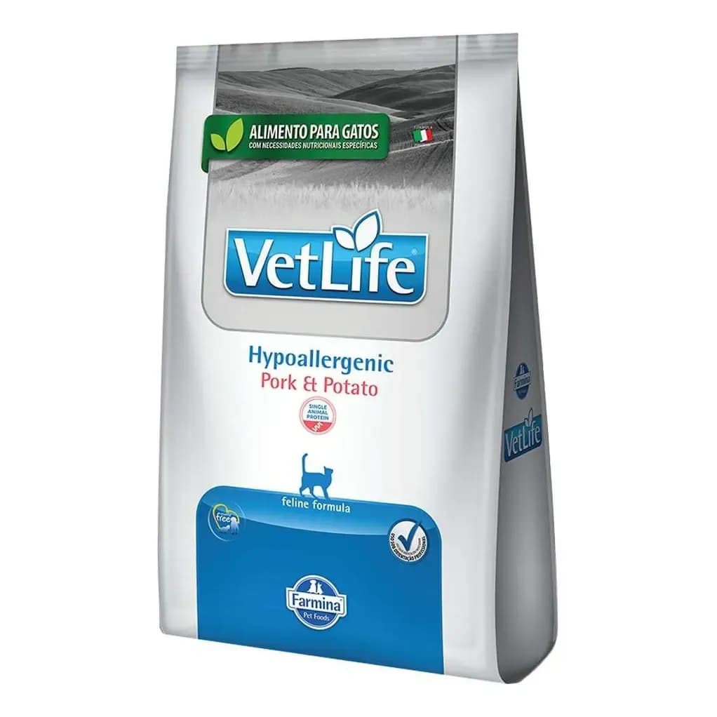 Ração Farmina Vet Life Gato Hypoallergenic Adulto Porco Batata 2kg