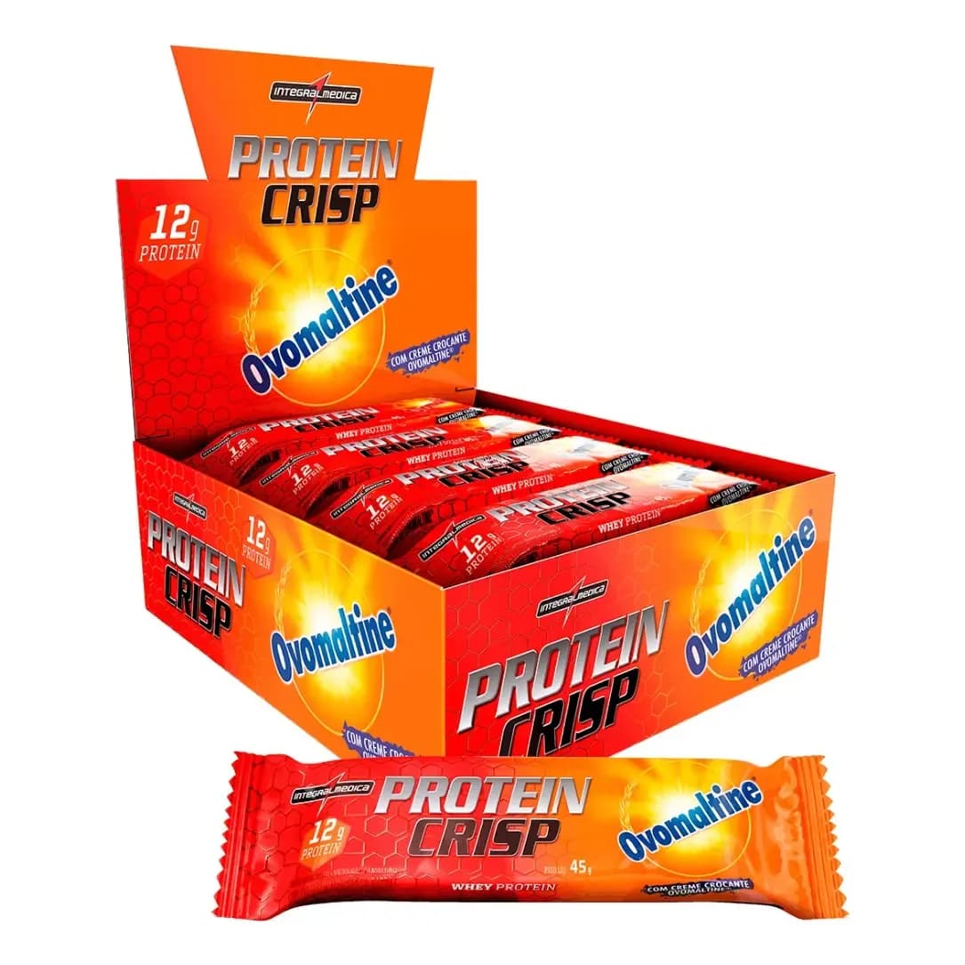 Barra de Proteína Integralmédica Crisp Bar sabor Ovomaltine x 45g de 12 un
