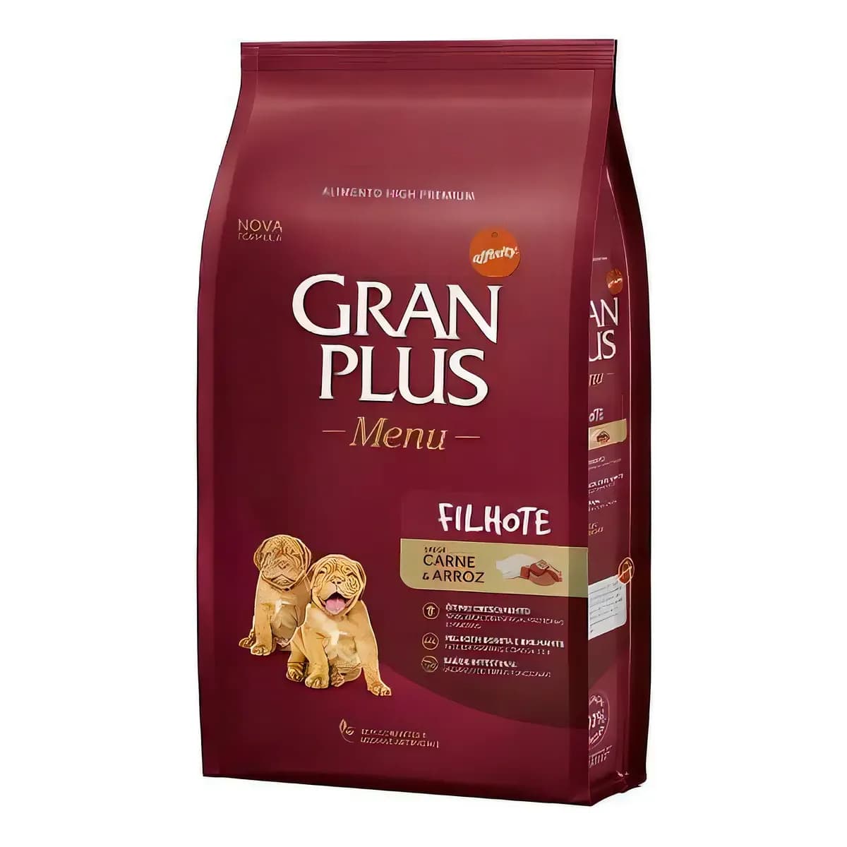 Ração Seca Gran Plus Menu Seca Filhote Cão Sabor Carne e Arroz 15kg
