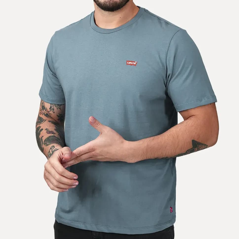 Camiseta Levis Standard Classic Printed Housemark Azul Médio Azul Médio M/m