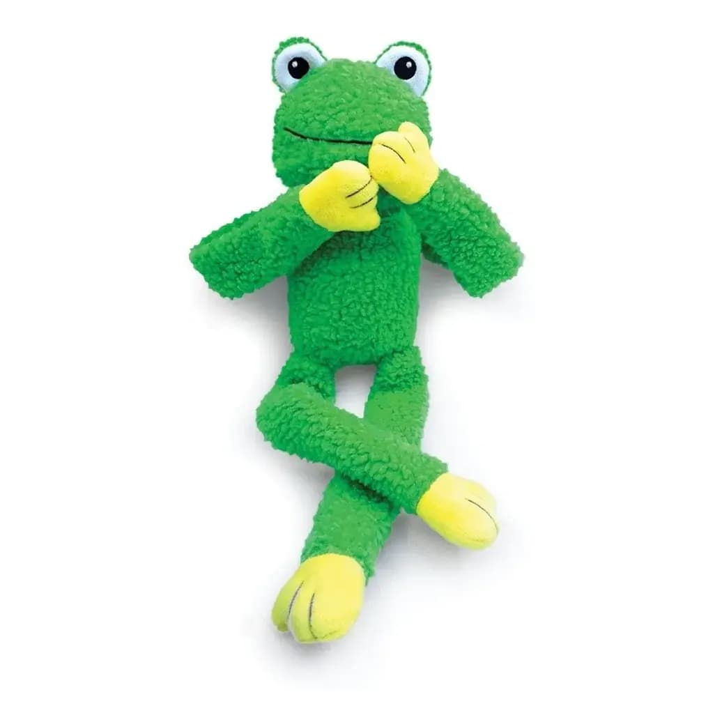 Brinquedo Mordedor Pelúcia Com Apito Para Cães Sapo Verde Lung Pet