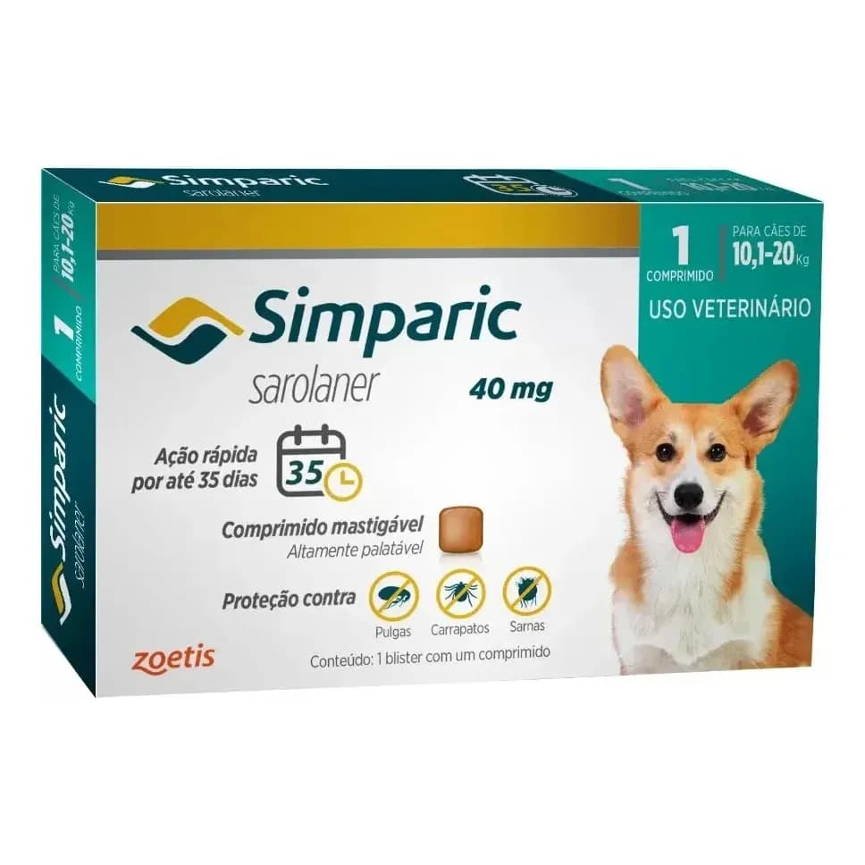 Zoetis Simparic 40mg 1 Comprimido Cão