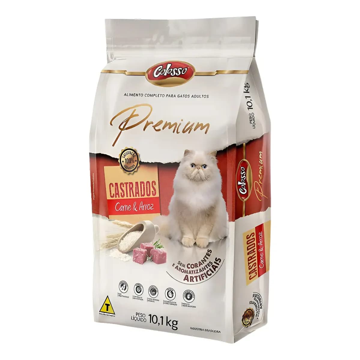 Ração Colosso Gato Castrado Adulto Carne e Arroz 10,1 Kg