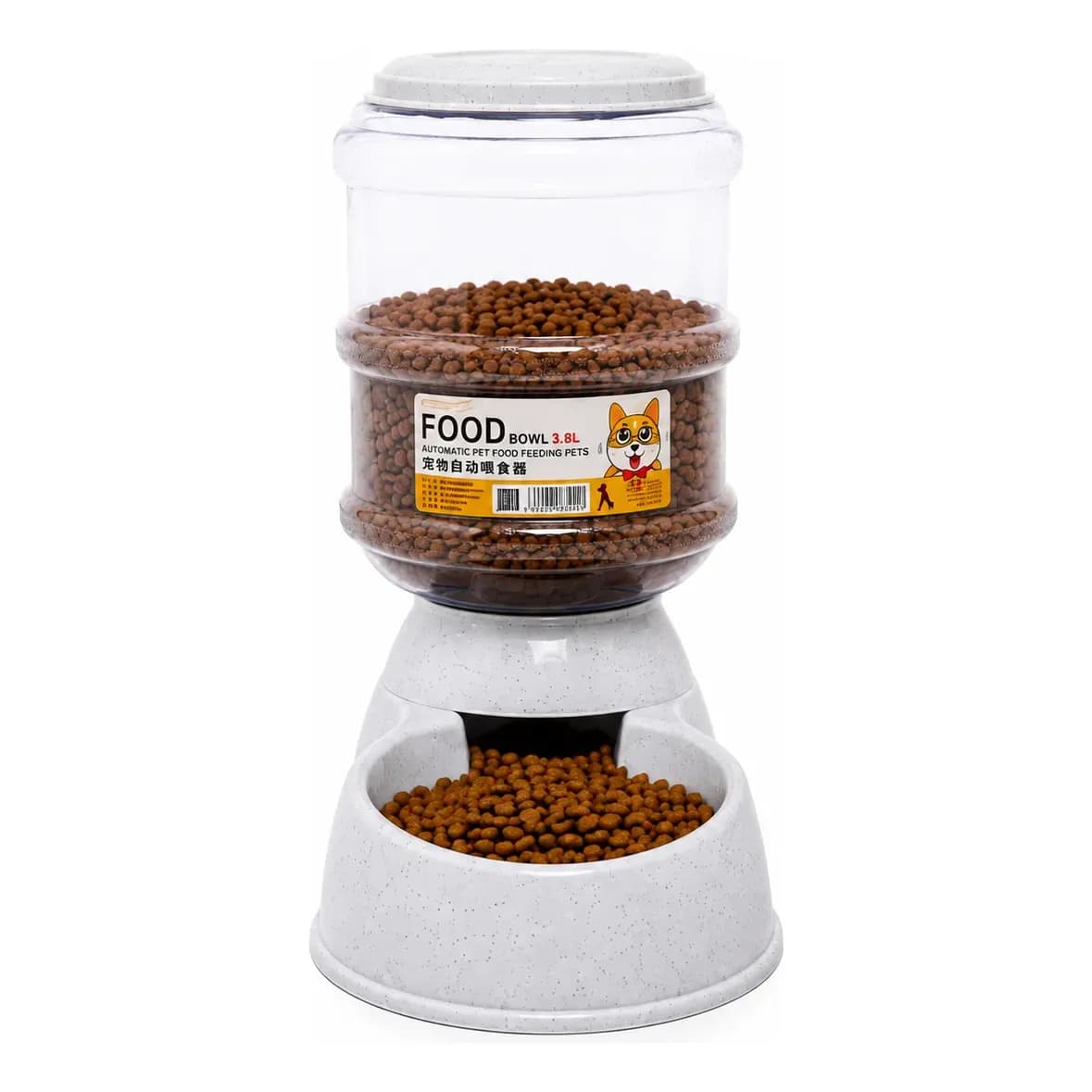 Kit Comedouro E Bebedouro P Caes E Gatos S/ Pilha Aut 1.2v Cinza