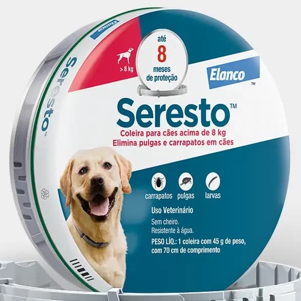 Coleira Antipulgas E Carrapatos Seresto Acima De 8kg Elanco
