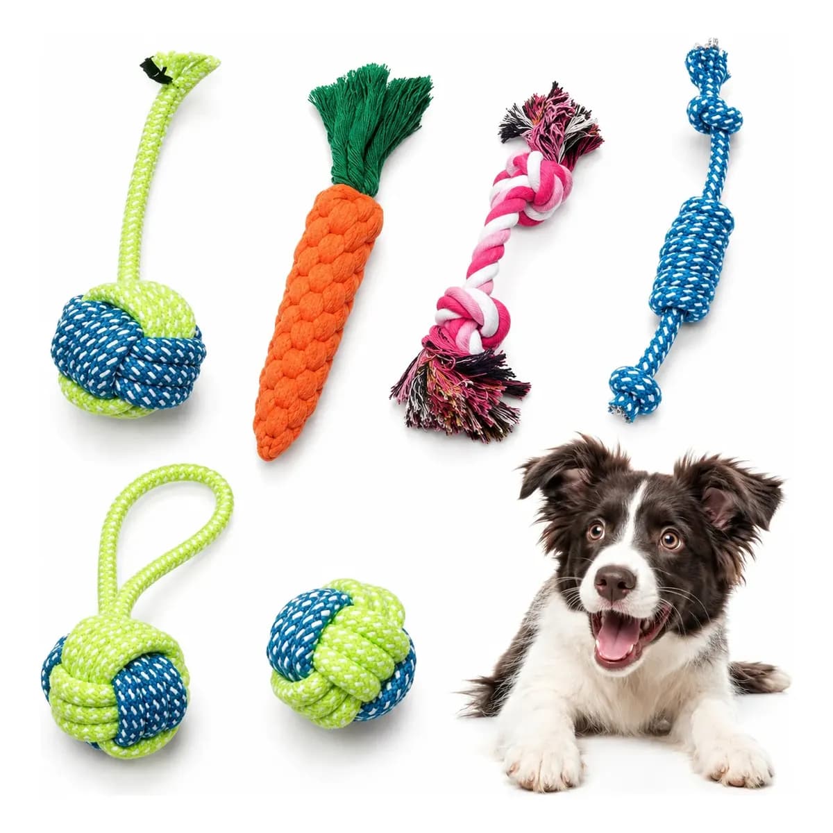 Kit 6 Brinquedos Mordedor Cachorro Pet Filhote Anti Estress