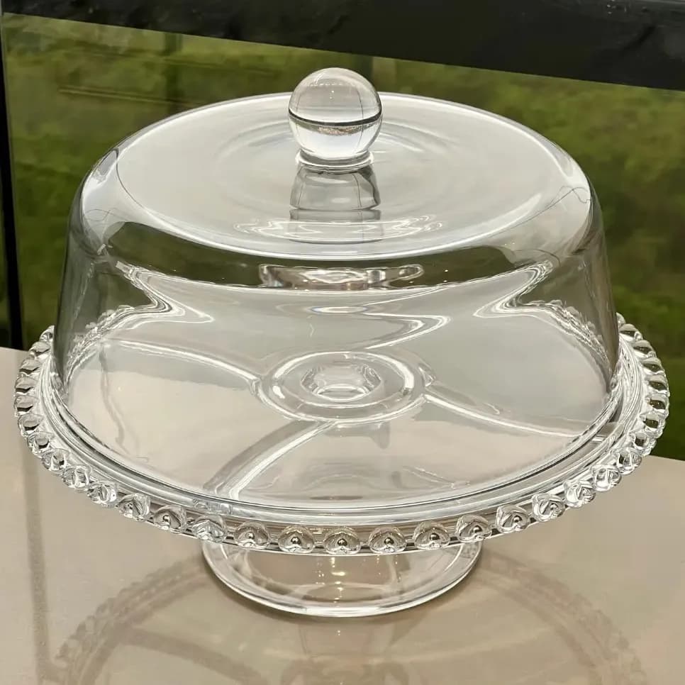 Prato De Cristal Coração 25,5cm Para Bolo, Doces E Petiscos