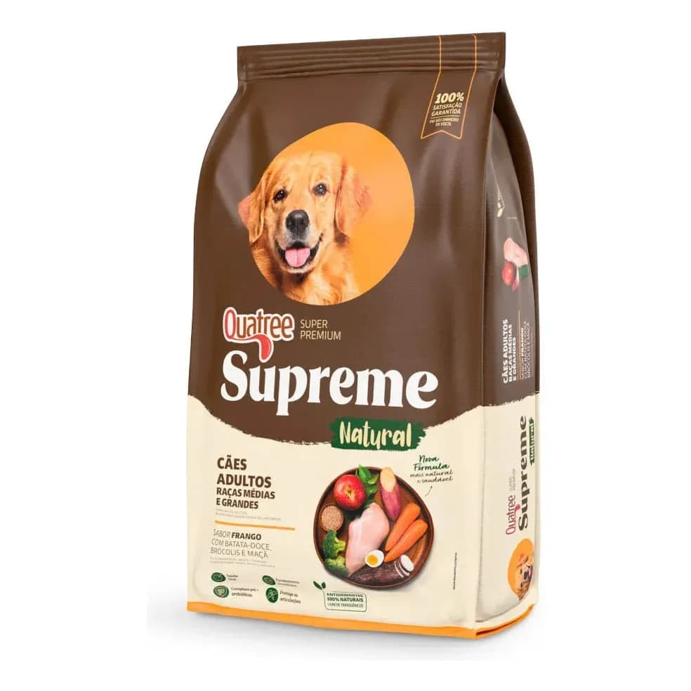Quatree Supreme Cão Adulto Méd/Gran Frango Batata Doce 15kg