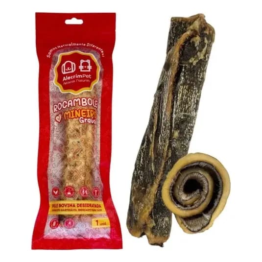 Rocambole Graúdo Mordedor Couro Bovino Natural Para Cães - AlecrimPet