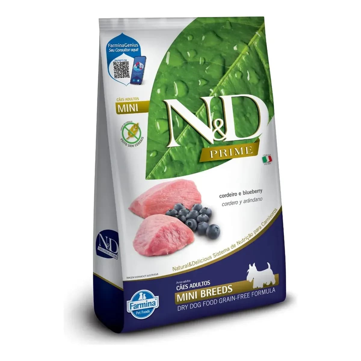 Alimento N&D Prime Selection para cão adulto de raza pequena sabor cordeiro de 2.5 kg