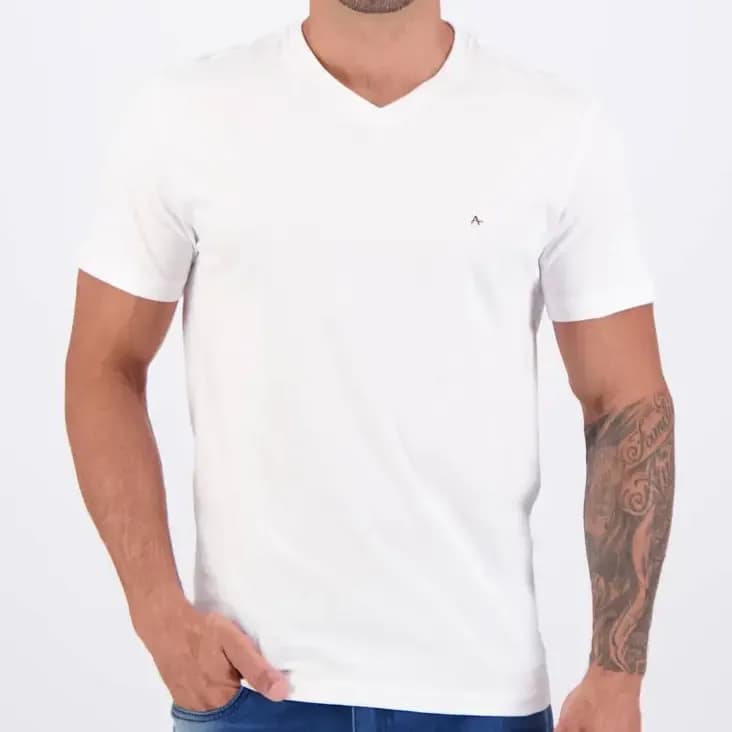 Camiseta Aramis Basica Gola V Branco Branco - G