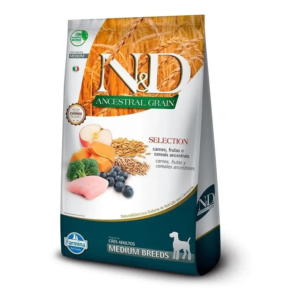 Ração N&d Ancestral Selection Cães Adultos Médio - 15kg