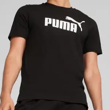 Camiseta Masculina Ess Logo Tee  Puma Puma Black Liso Gg