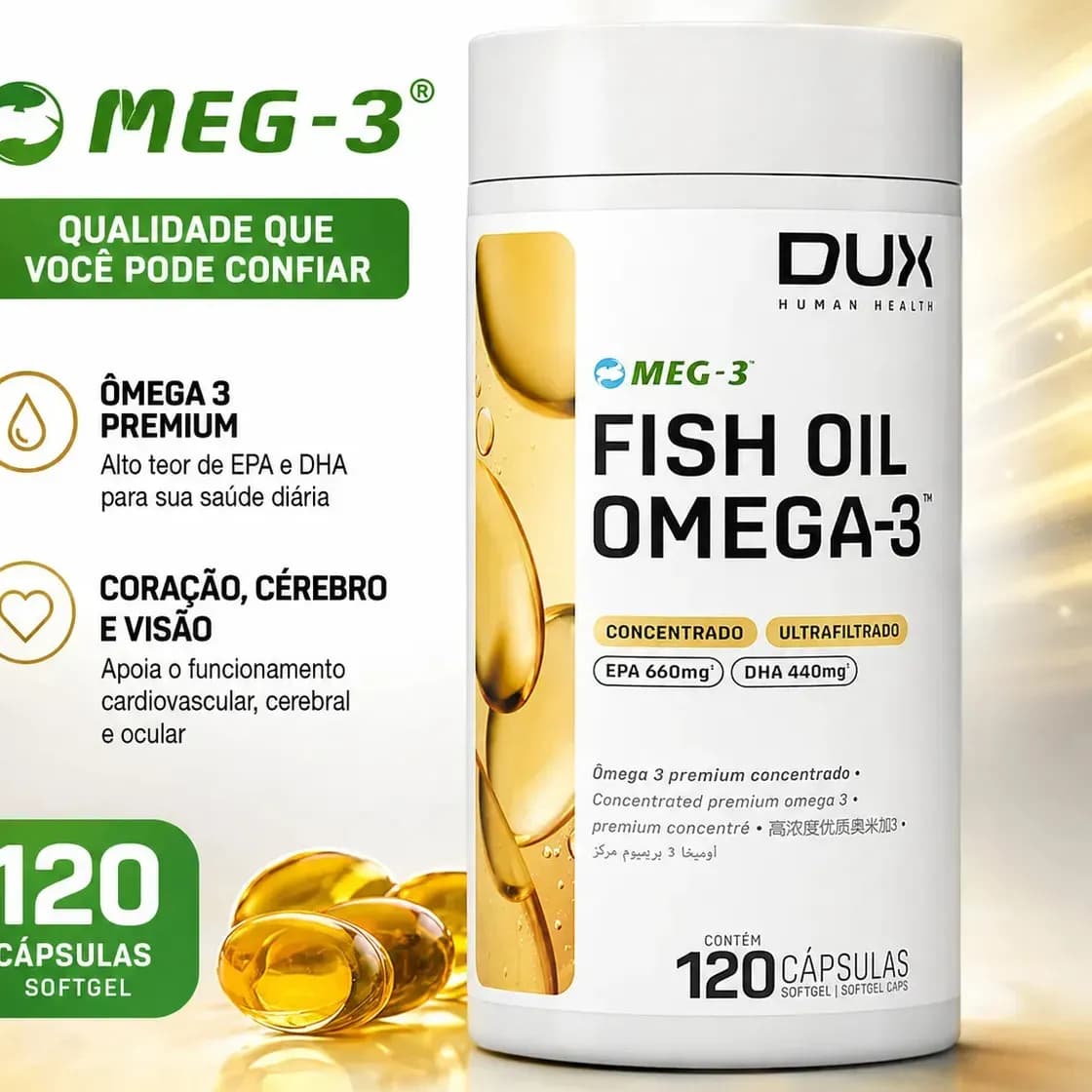 Fish Oil Omega 3 Dux Nutrition 120caps