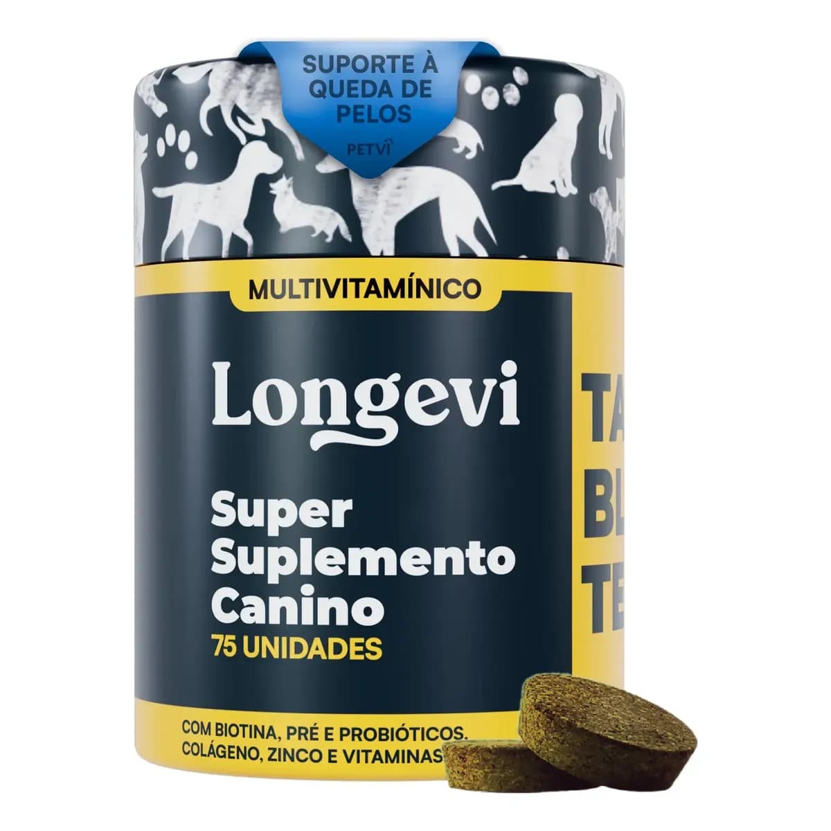 Suplemento Pet Multivitamínico Longevi, Probiótico para Cães 150g