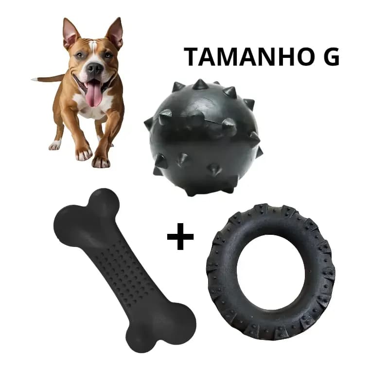 Kit 3 Mordedores Brinquedo P/ Cães Porte Médio / Grande