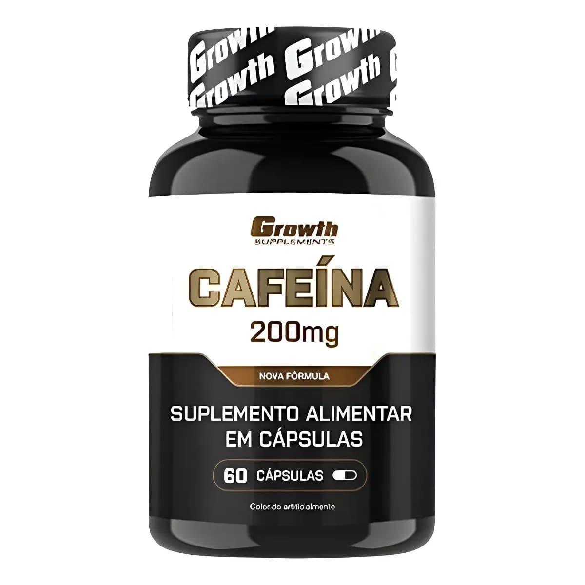 Cafeína 200mg (60 Caps) Termogênico Growth Supplements