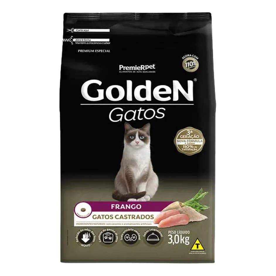 PremieRpet Golden Premium Especial Golden Gatos Adultos Castrados Frango Gato Adulto Seca