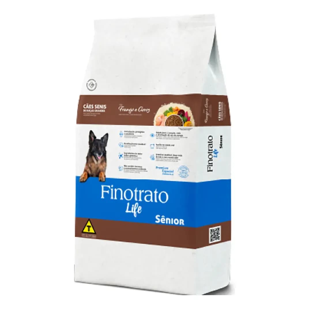 Ração Seca Finotrato Life Sênior Cão Raças Grandes Frango e Arroz 15kg