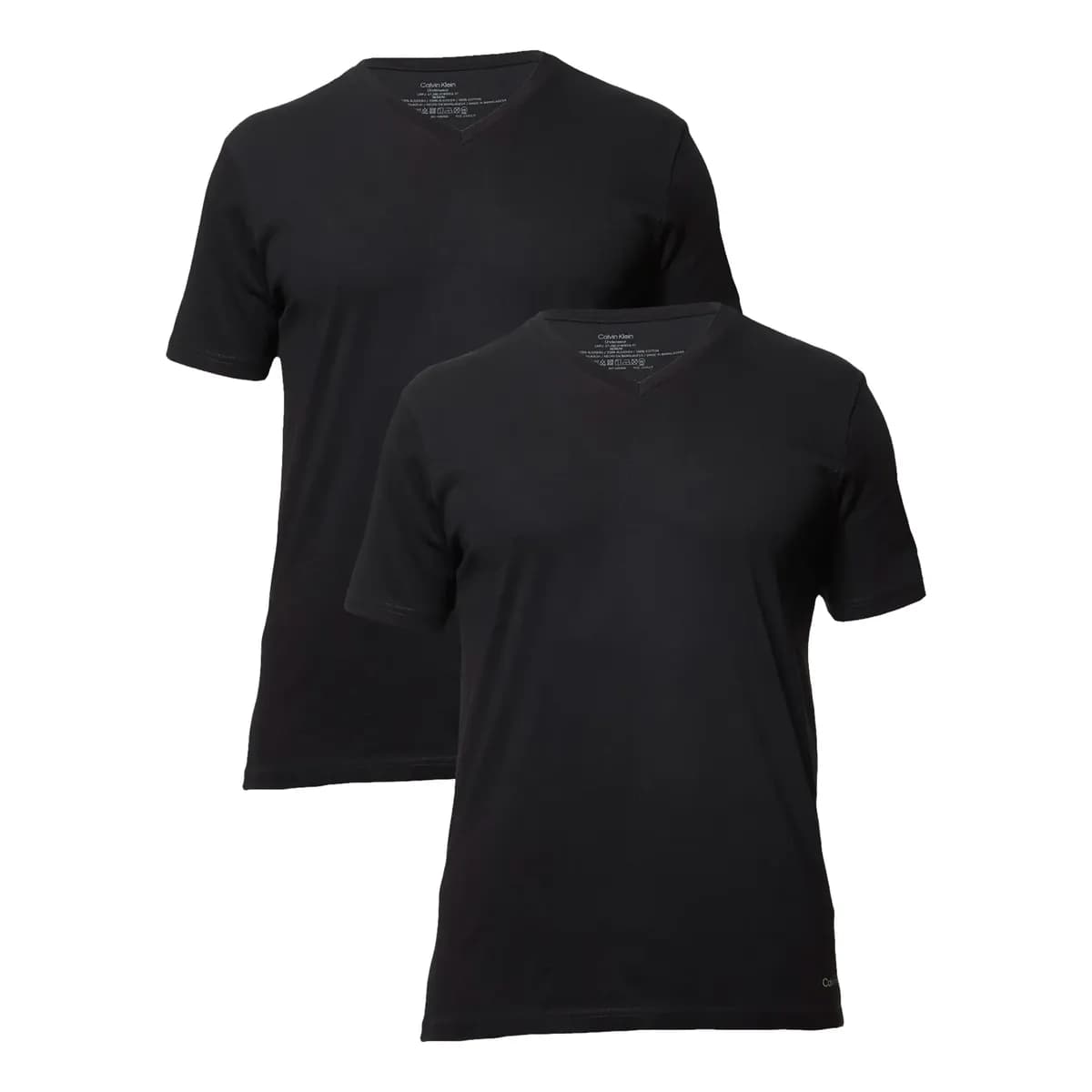 Kit Com 2 Camisetas Masculina Crew-neck Calvin Klein Preto Liso G Lisa