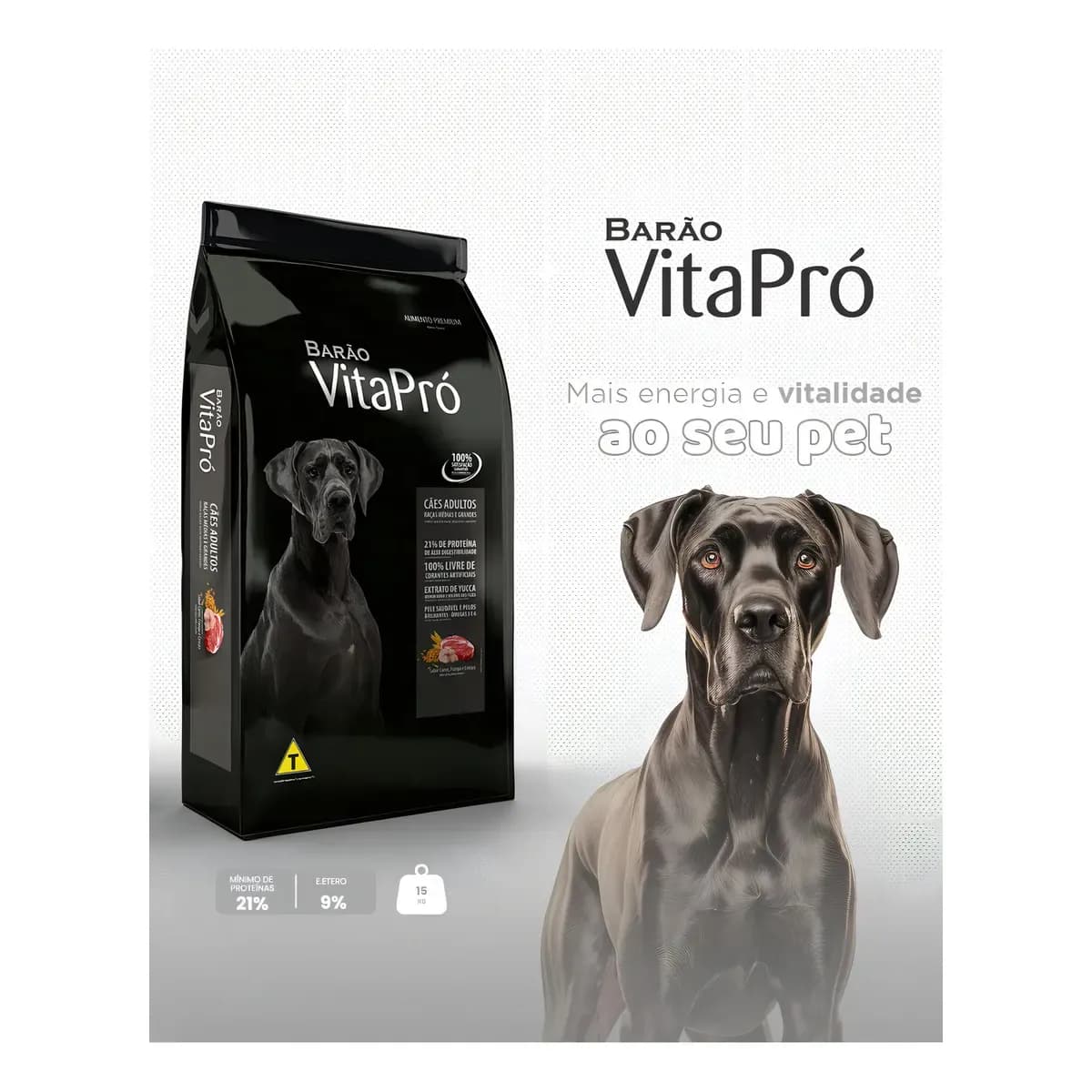 Ração Seca Barão VitaPró Cães Adultos Médias/Grandes 15kg Carne/Frango